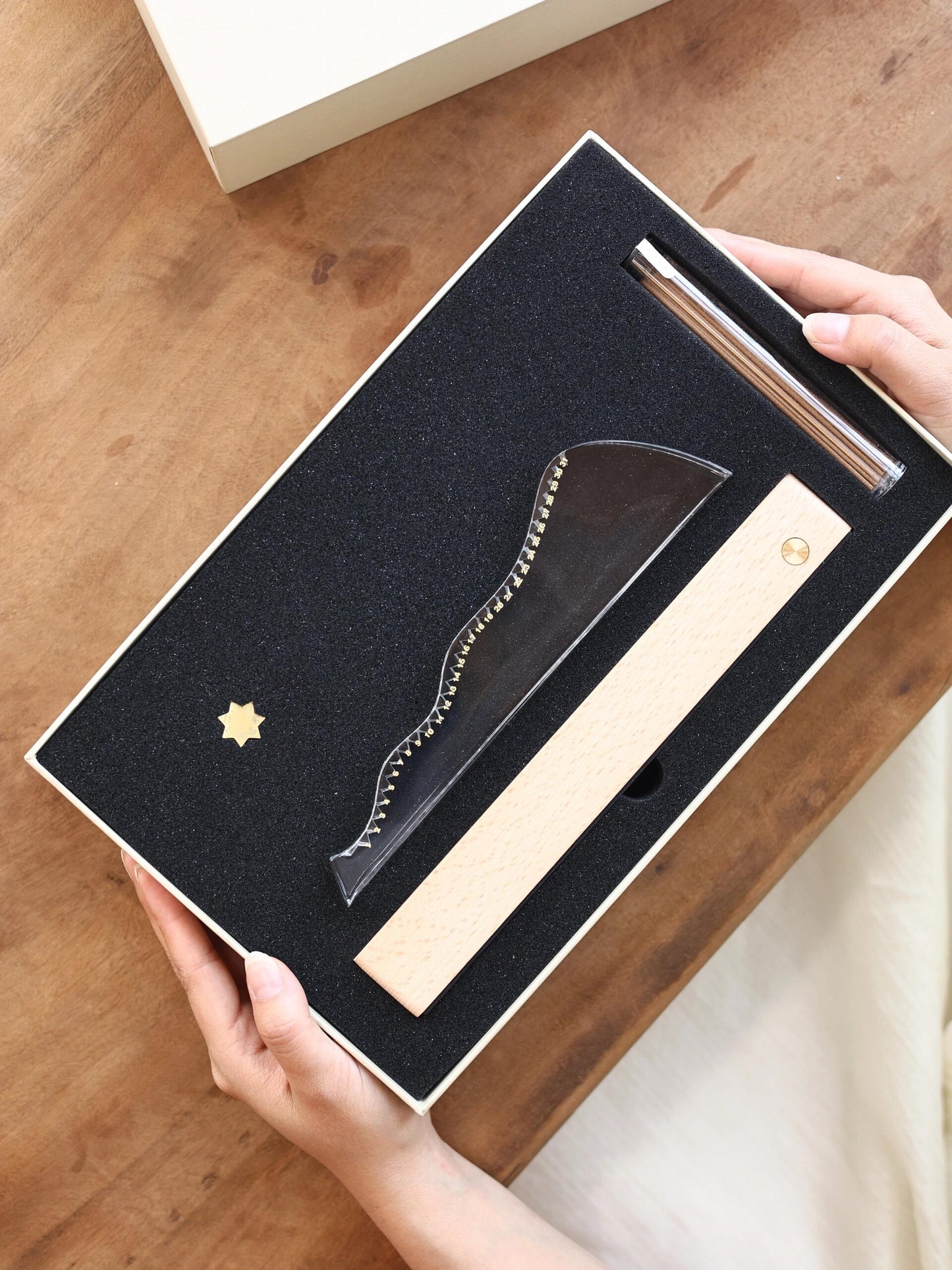 The Distant Mountains – Brass & Acrylic Calendar Incense Holder