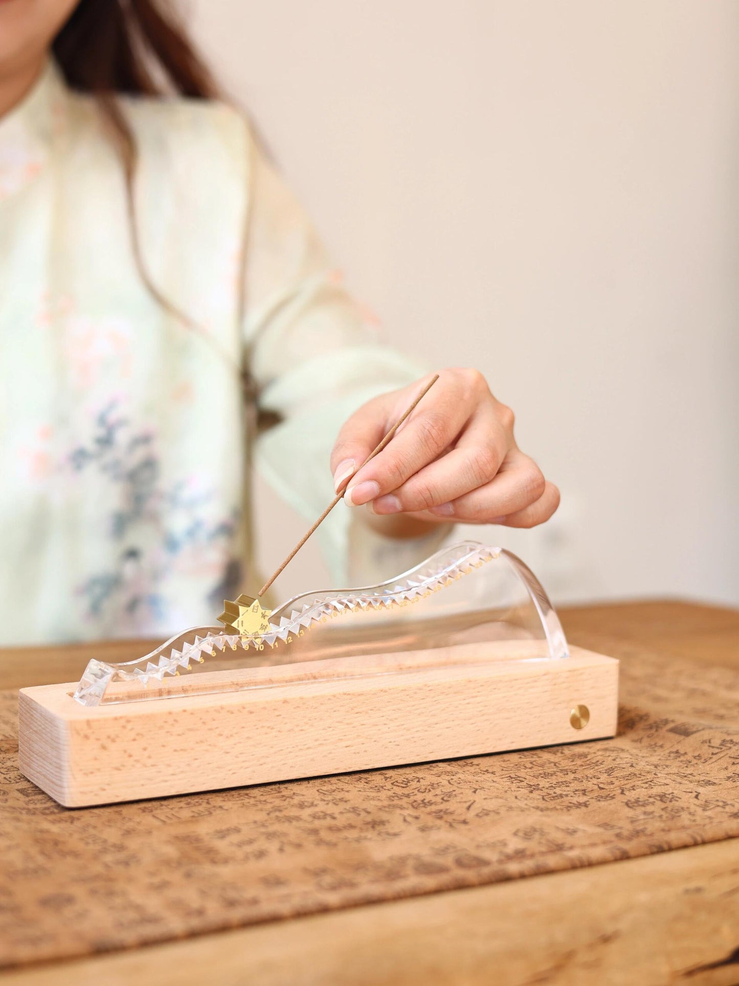 The Distant Mountains – Brass & Acrylic Calendar Incense Holder