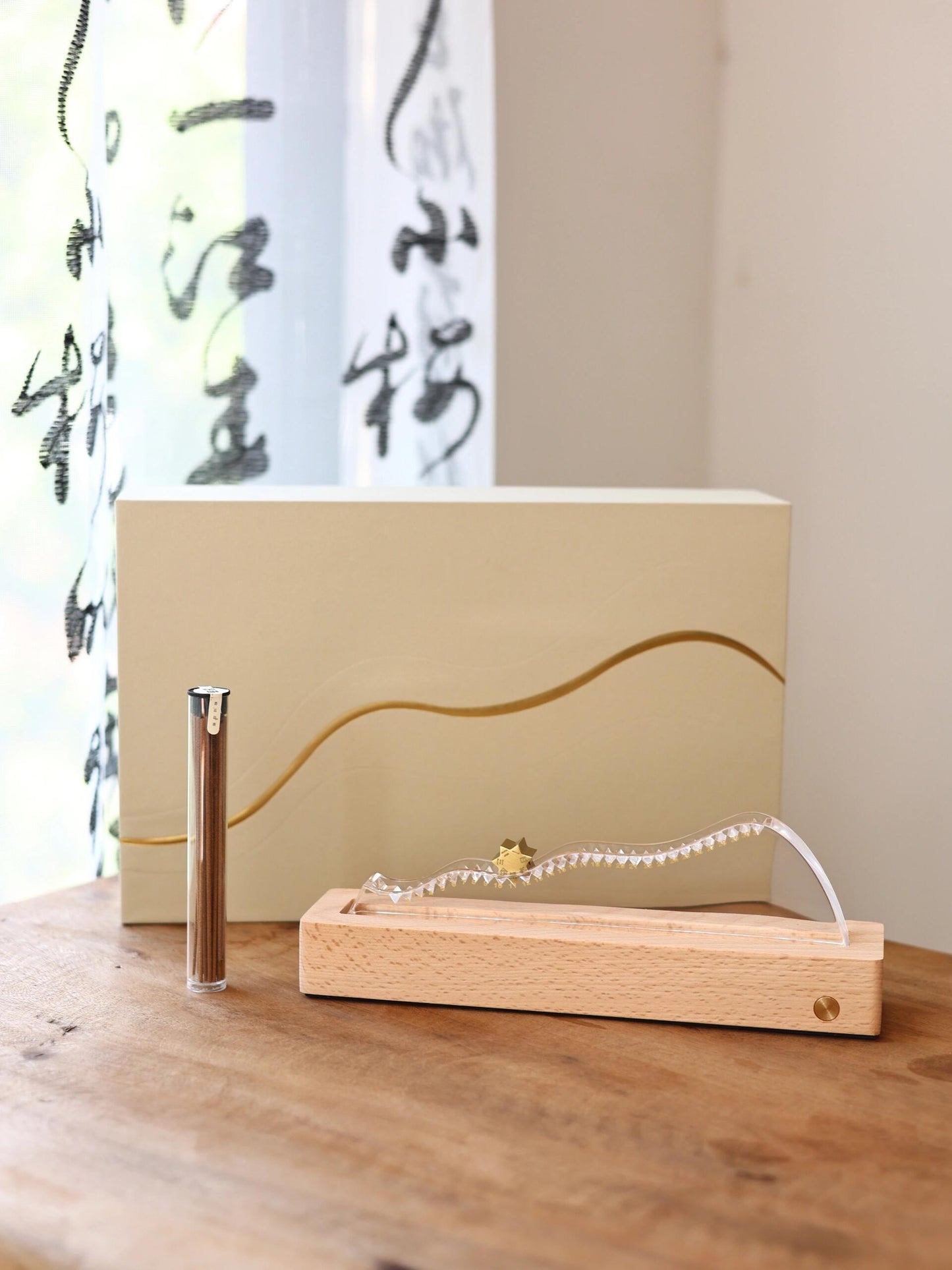 The Distant Mountains – Brass & Acrylic Calendar Incense Holder