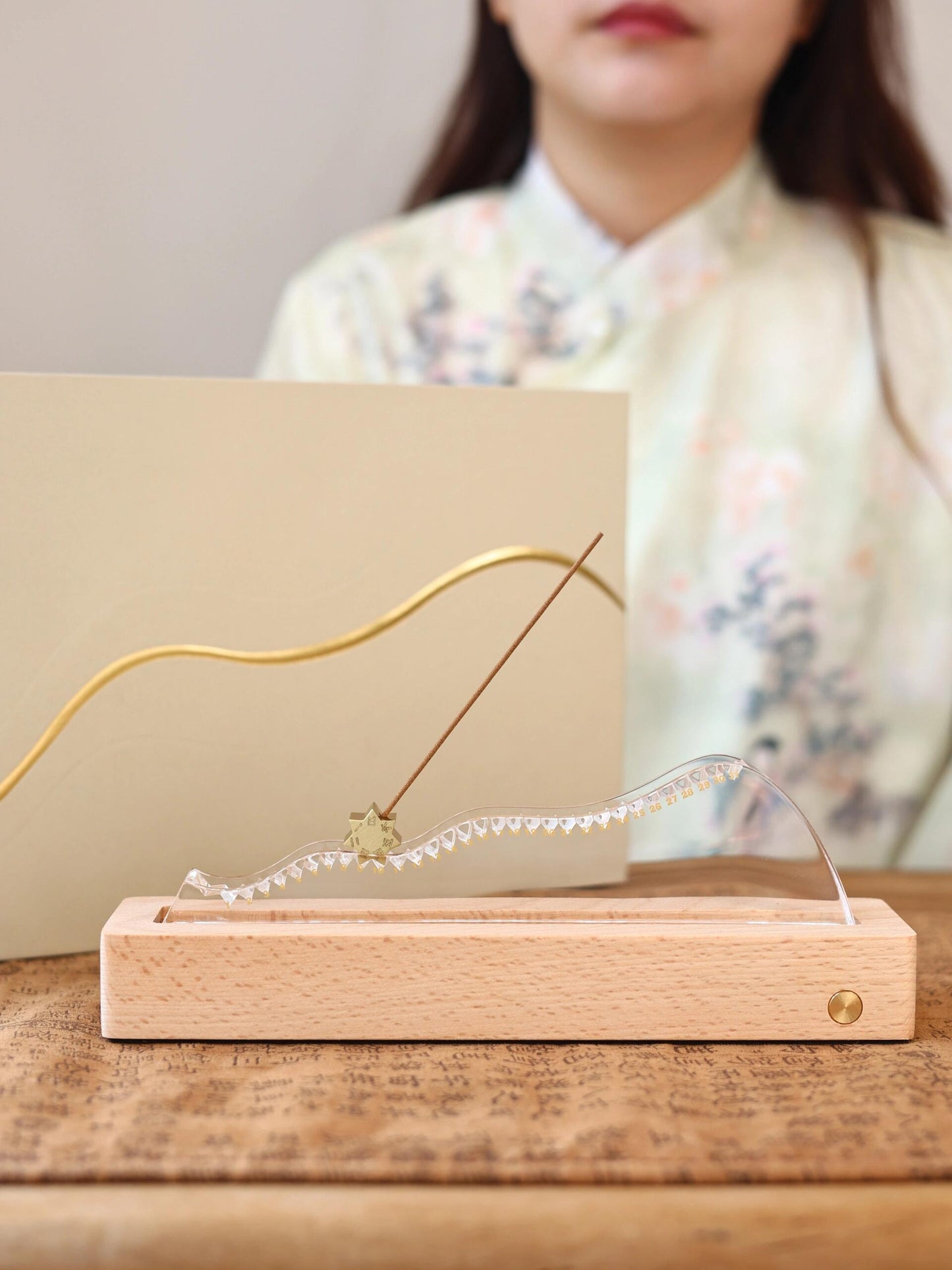 The Distant Mountains – Brass & Acrylic Calendar Incense Holder